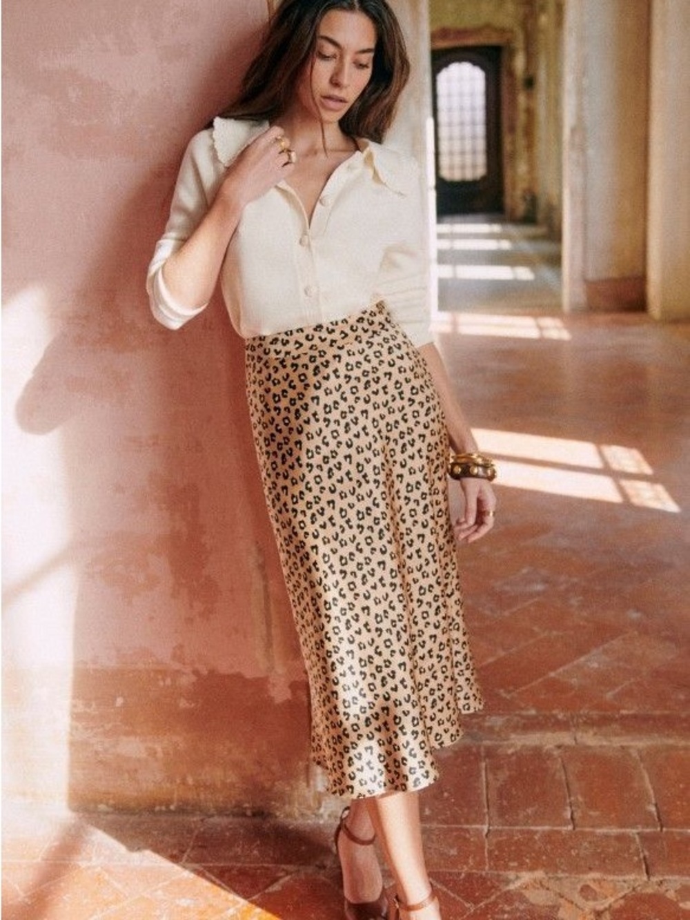 Sézane Sandy Skirt in Leopard - Picture 2 of 3